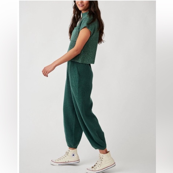 Free People Freya Sweater Set in Emerald Spell Combo Size SM $128 Retail NWT - Picture 6 of 13